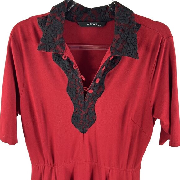 eShakti 14 Dress Artfully Floral Embroidered Ruched I Love Lucy Audrey Hepburn - Picture 13 of 16